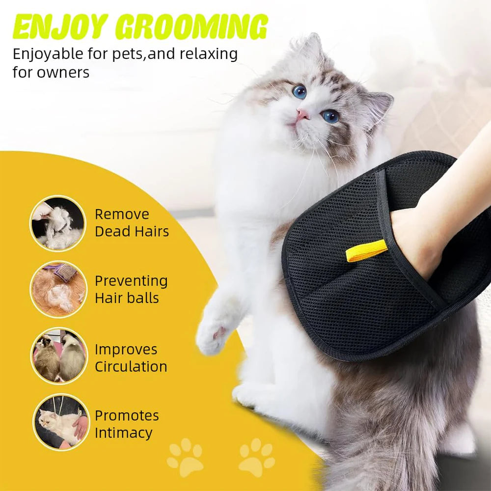 Pet Hair Removal Glove – Reusable Grooming & Fur Collector for Dogs & Cats